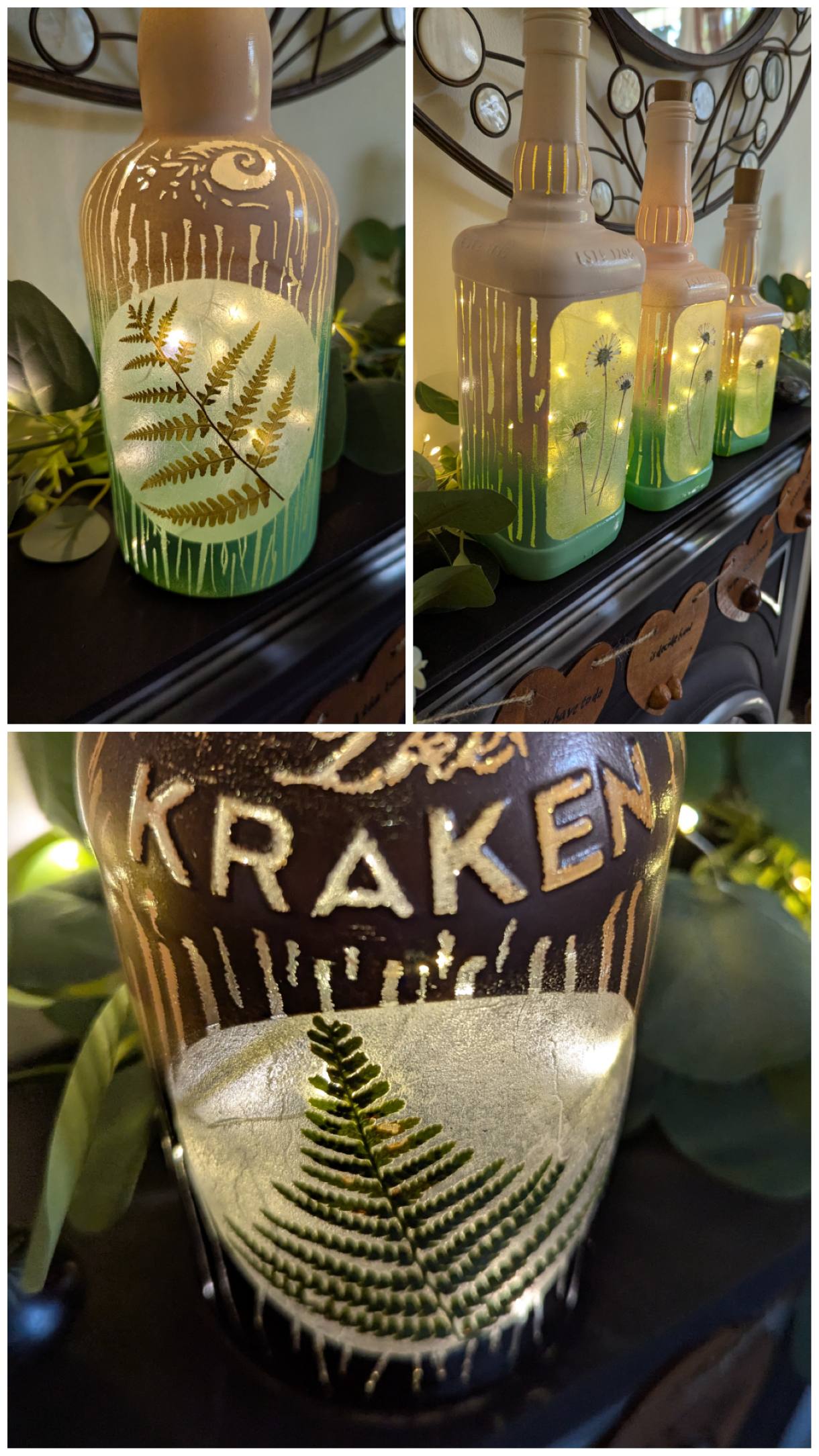 Handmade recycled bottle lights by MTNestCrafts