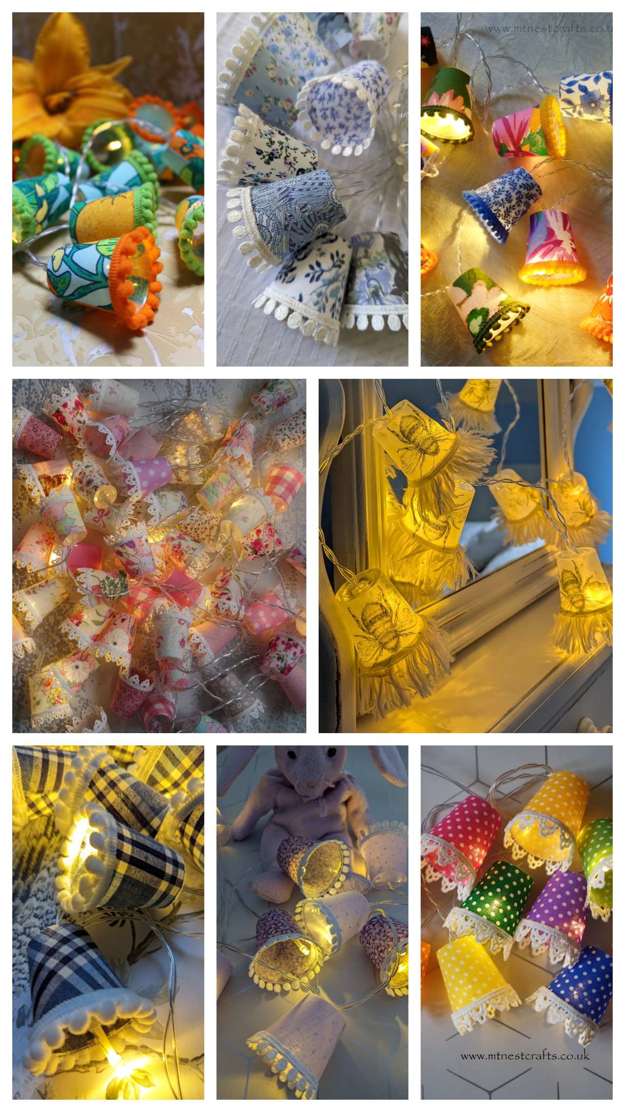 Handmade mini lampshade fairylights by MTNestCrafts